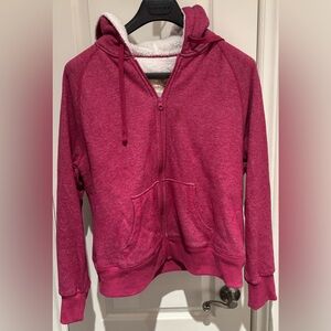 Faded Glory Pink Zip Front Women's Hooded Sweatshirt Jacket Sz XL